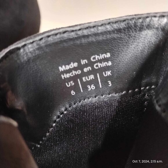 Call it Spring Heeled boot jet black ankle bootie with gold zippers curved toe - Picture 7 of 10